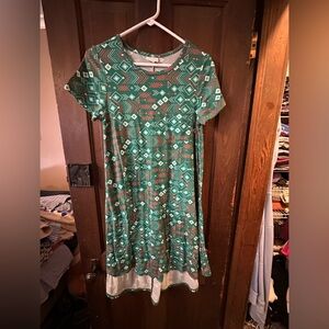 Geometric Green Dress